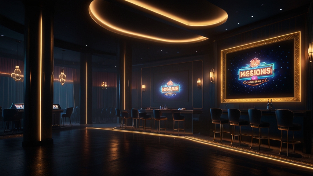Dunkles Casino mit Bonusanzeige und Gratisangebot
